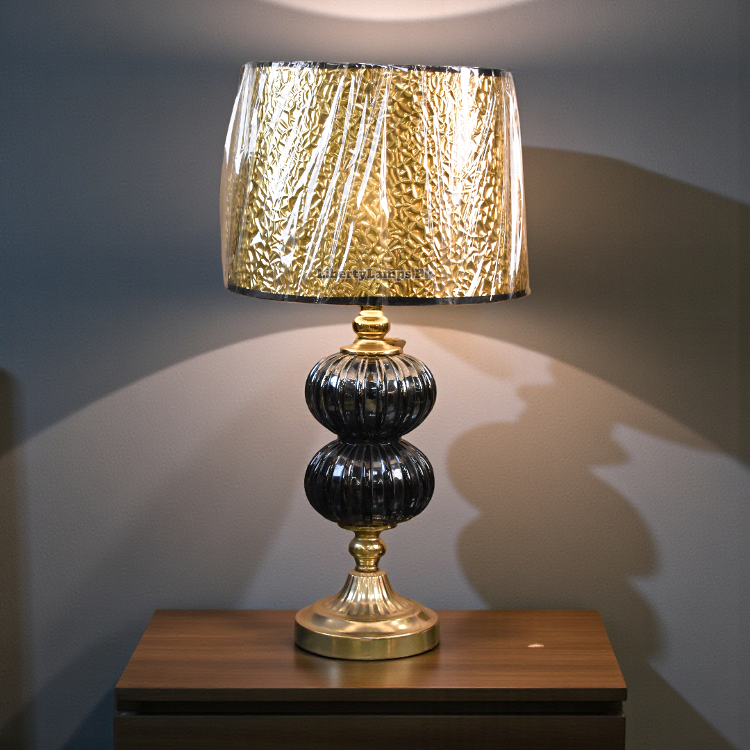 Glass Ball Table Lamp Pair