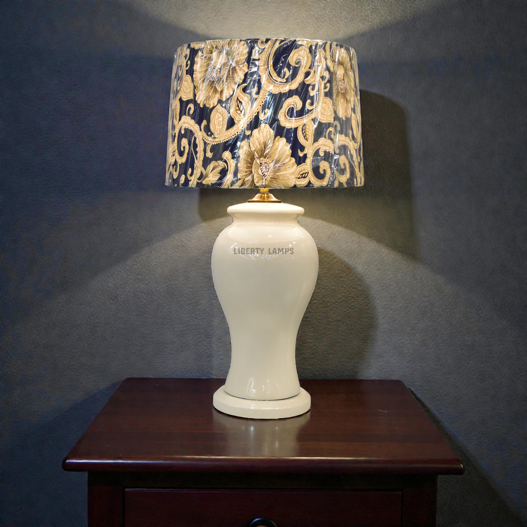 Celestial Ivory Porcelain Table Lamp (Pair)