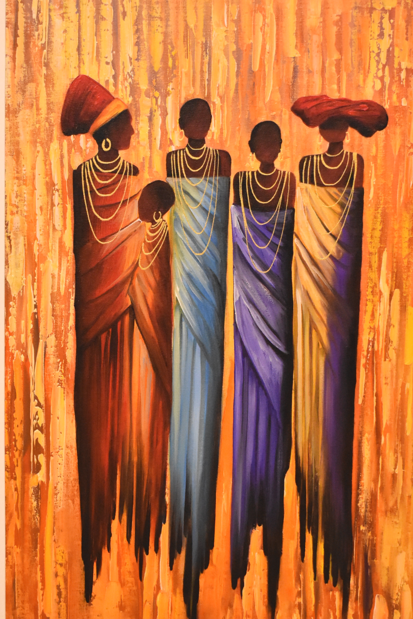African Heritage – African Family Handmade Oil Painting on Canvas