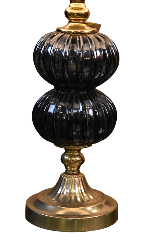 Glass Ball Table Lamp Pair