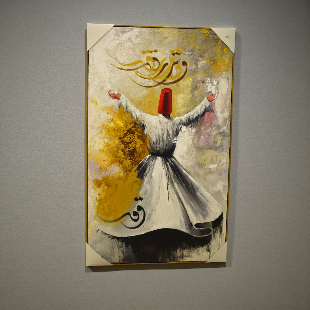 Mystic Harmony – Sufi Handmade Oil Painting on Canvas
