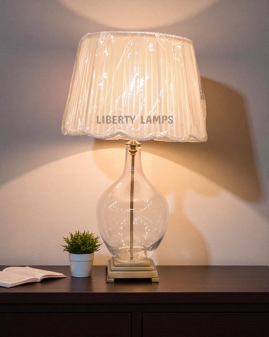 Crystal Glow Glass Table Lamp (Pair)