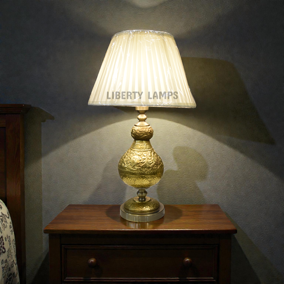 Regal Aura Brass Table Lamp (Pair)