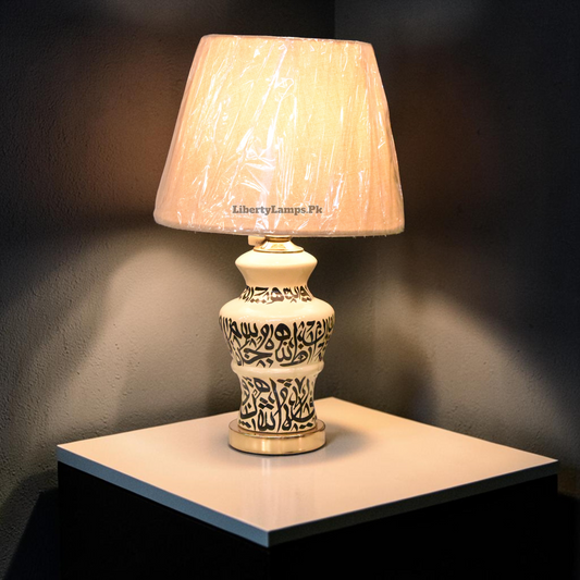 Scripted Elegance™ – Calligraphy Porcelain Lamp Pair