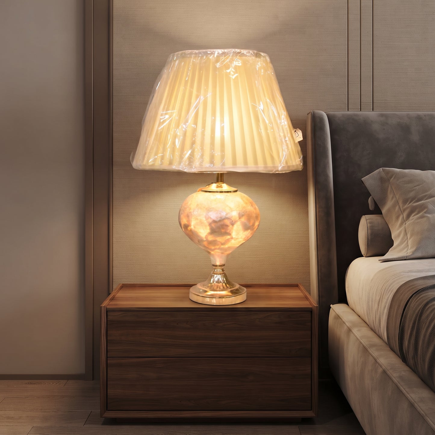 Pearl Radiance™ – Mother of Pearl Double Light Lamp Pair (23 Inch Height)