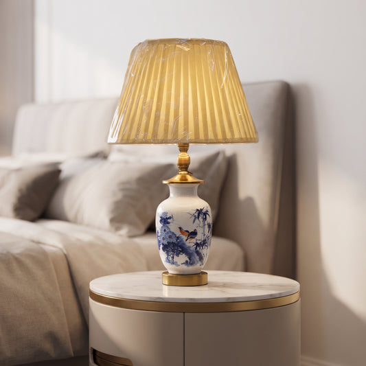 Azure Elegance™ – Blue Pottery Lamp Pair