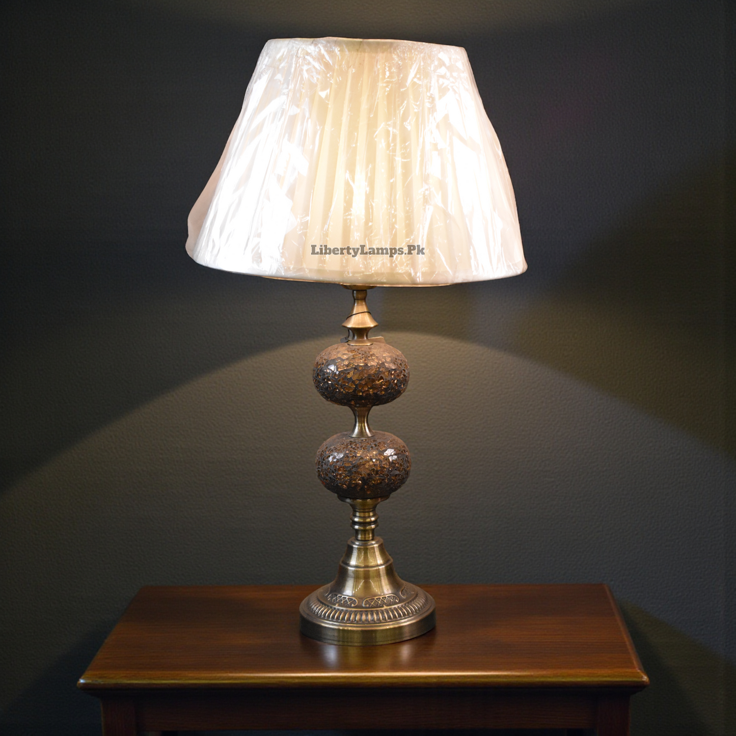 Anatolian Radiance™ – Mosaic Turkish Rust-Colored Lamp Pair (25 Inch Height)