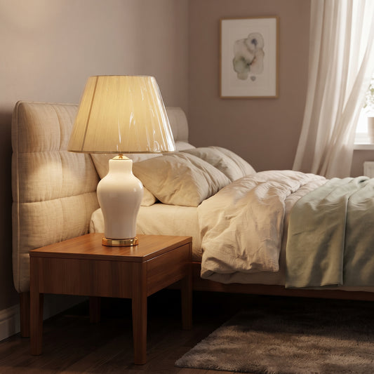 Ivory Prestige™ – White Porcelain Lamp Pair (24 Inch Height)