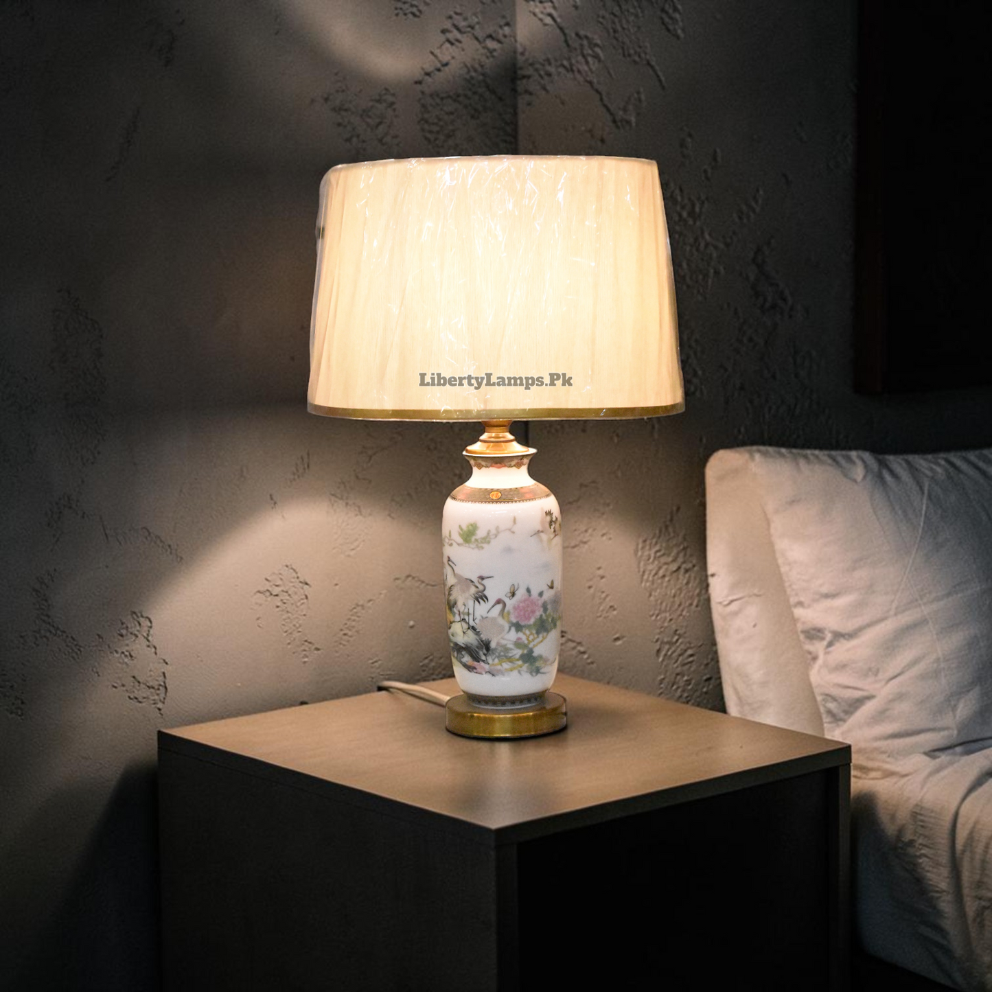 Royal Azure™ – Blue Pottery Porcelain Lamp Pair