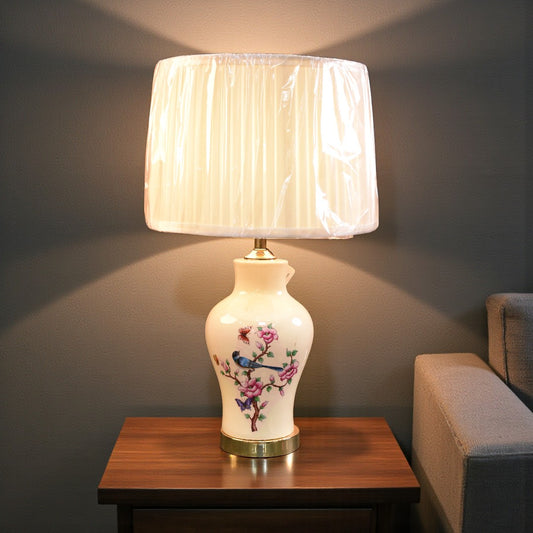 White Ceramic Bird Table Lamp – 24 Inch ( Pair )