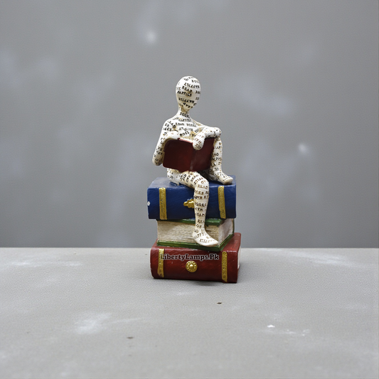 Scripted Lady on Books Sculpture (Single)