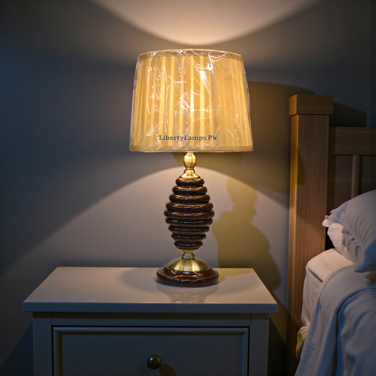 Natural Wood Table Lamp – Warm Classic Lighting
