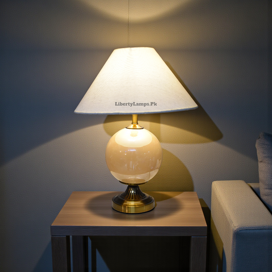 Moonveil Glow – Milky Glass Table Lamp (Single)