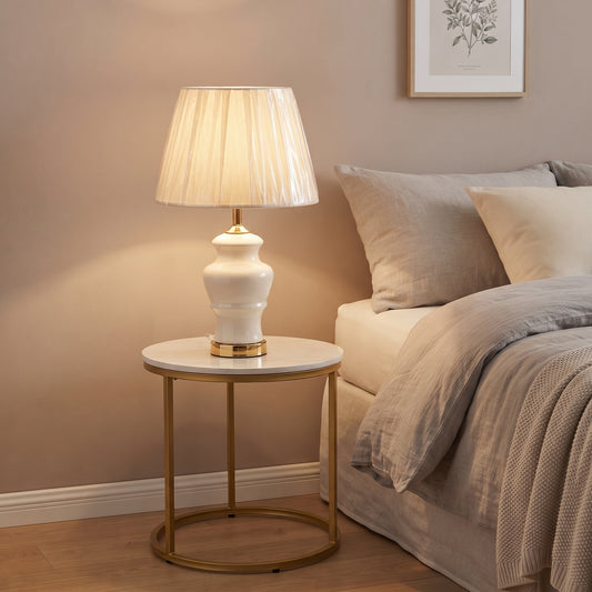 Pearl Ivory™ – White Porcelain Lamp Pair (21 Inch Height)