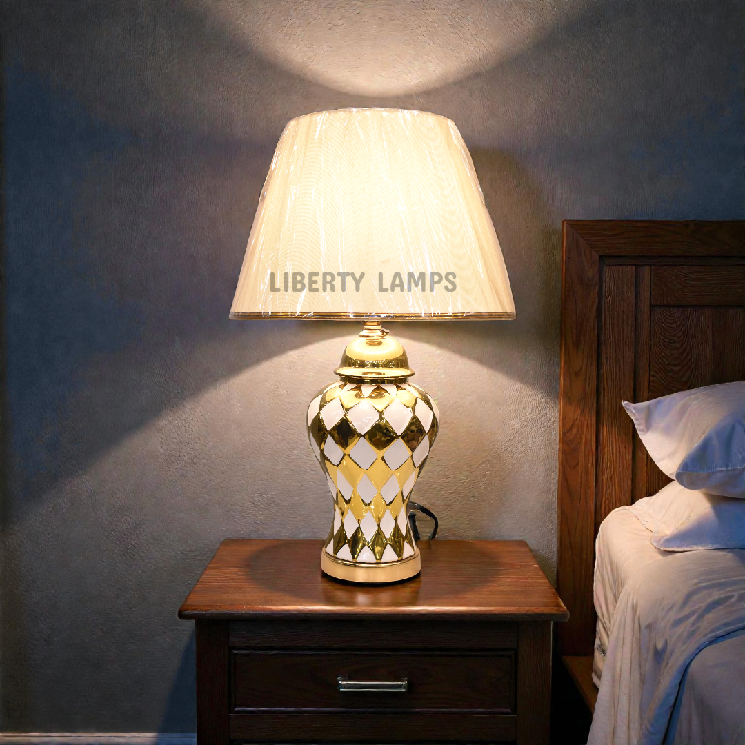 Classic Ivory Porcelain Table Lamp (Pair)