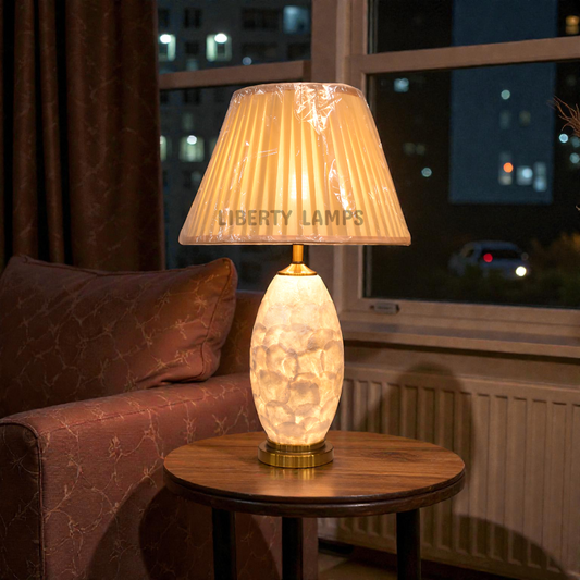 Opal Glow Mother-Pearl Table Lamp (Pair)