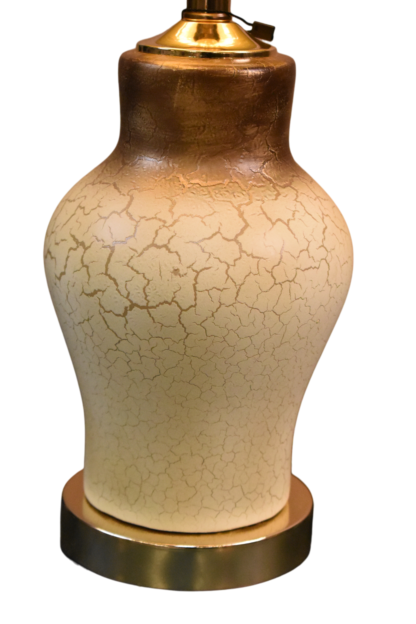 Cream Cracked Design Ceramic Table Lamp – 20 Inch (Pair )