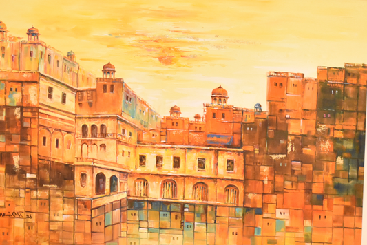 Historic Pathways – Old City Handmade Oil Painting on Canvas