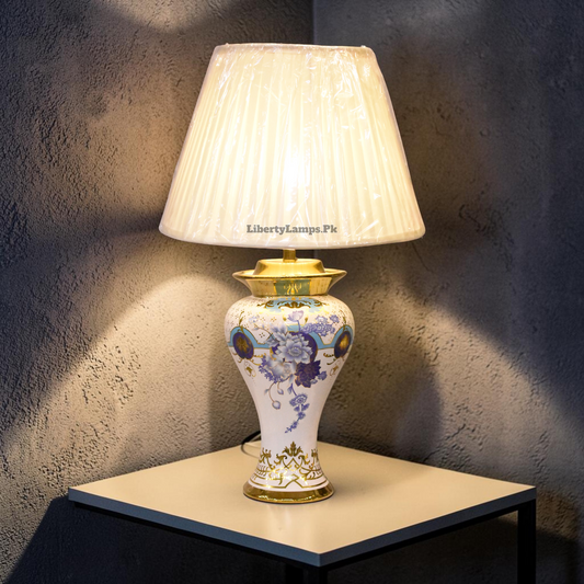 Azure Heritage™ – Porcelain Blue Pottery Lamp Pair