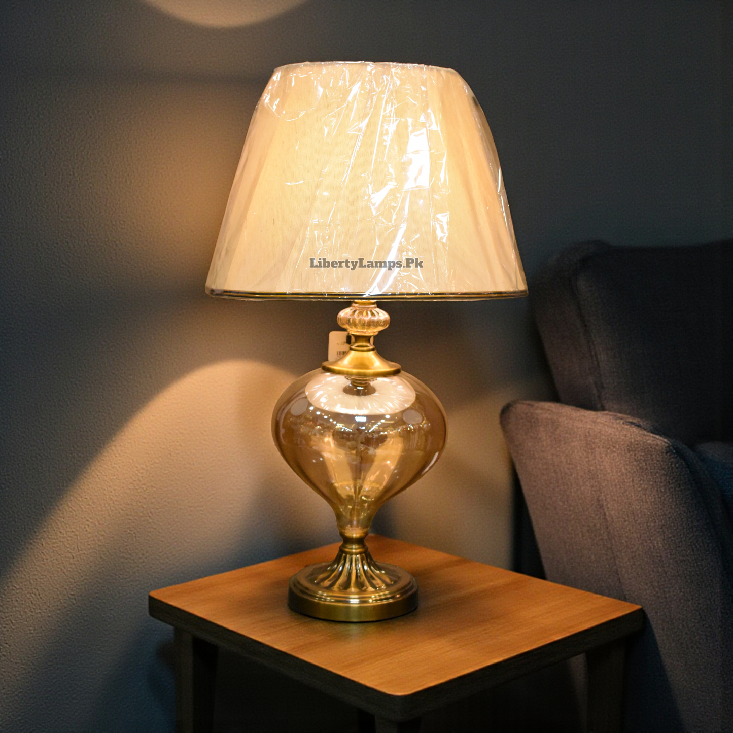 Glass Lamp Pair