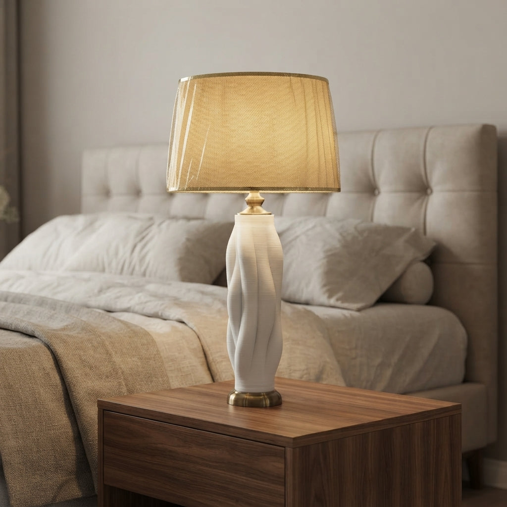 3D Terracotta Lamp – Pair