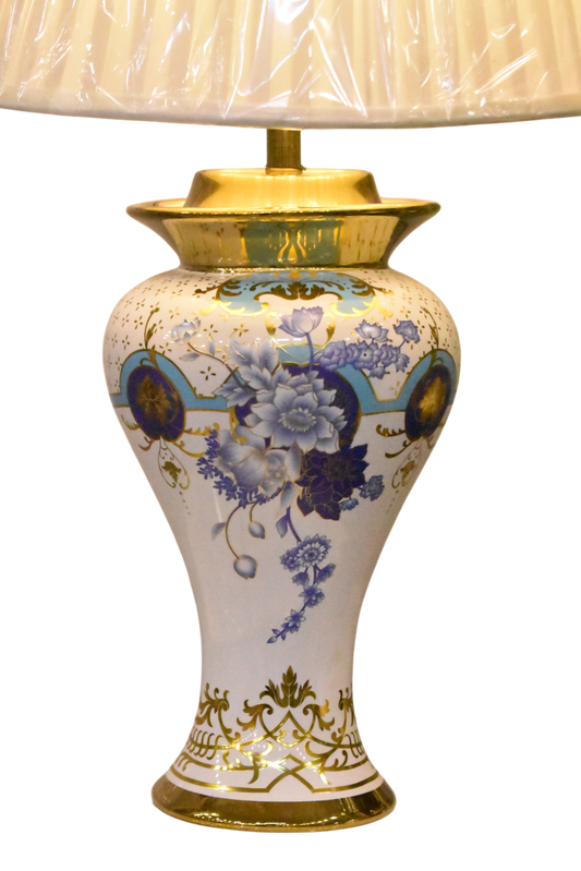 Azure Heritage™ – Porcelain Blue Pottery Lamp Pair