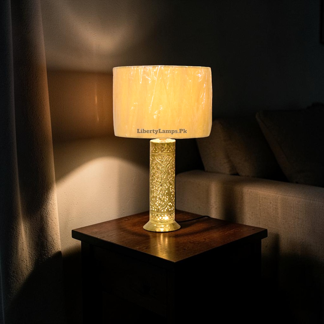 Royal Etch™ – Brass Carving Lamp Pair