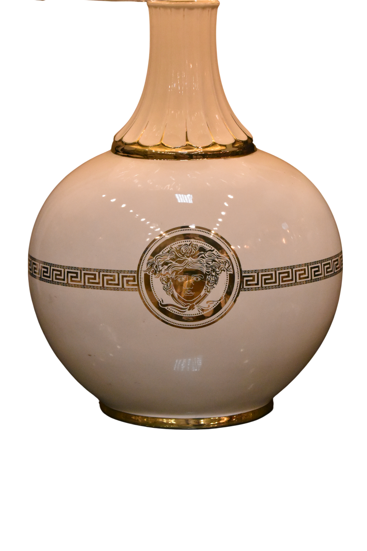 Regal Ivory™ – White Versace-Inspired Oval Porcelain Lamp Pair (Large)