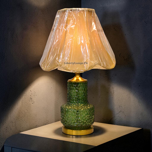 Emerald Glow™ – Green Glass Lamp Pair