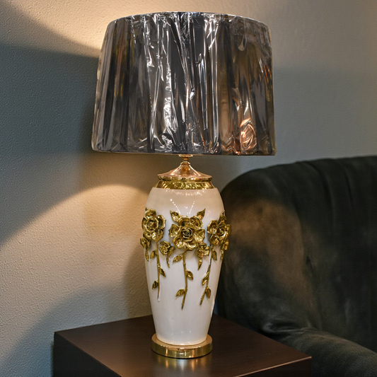 Blossom Élan™ – White Porcelain Floral Lamp Pair