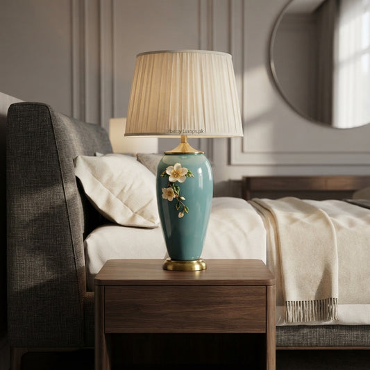 Italian Bloom – Elegant Porcelain Flower Table Lamp Pair