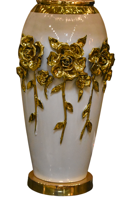 Blossom Élan™ – White Porcelain Floral Lamp Pair