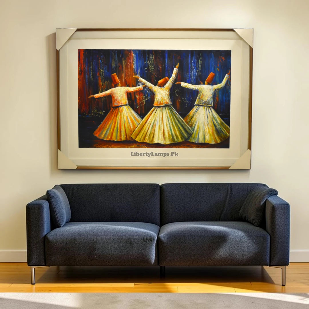 Spiritual Sufi Art Handmade Oil Painting on Canvas
