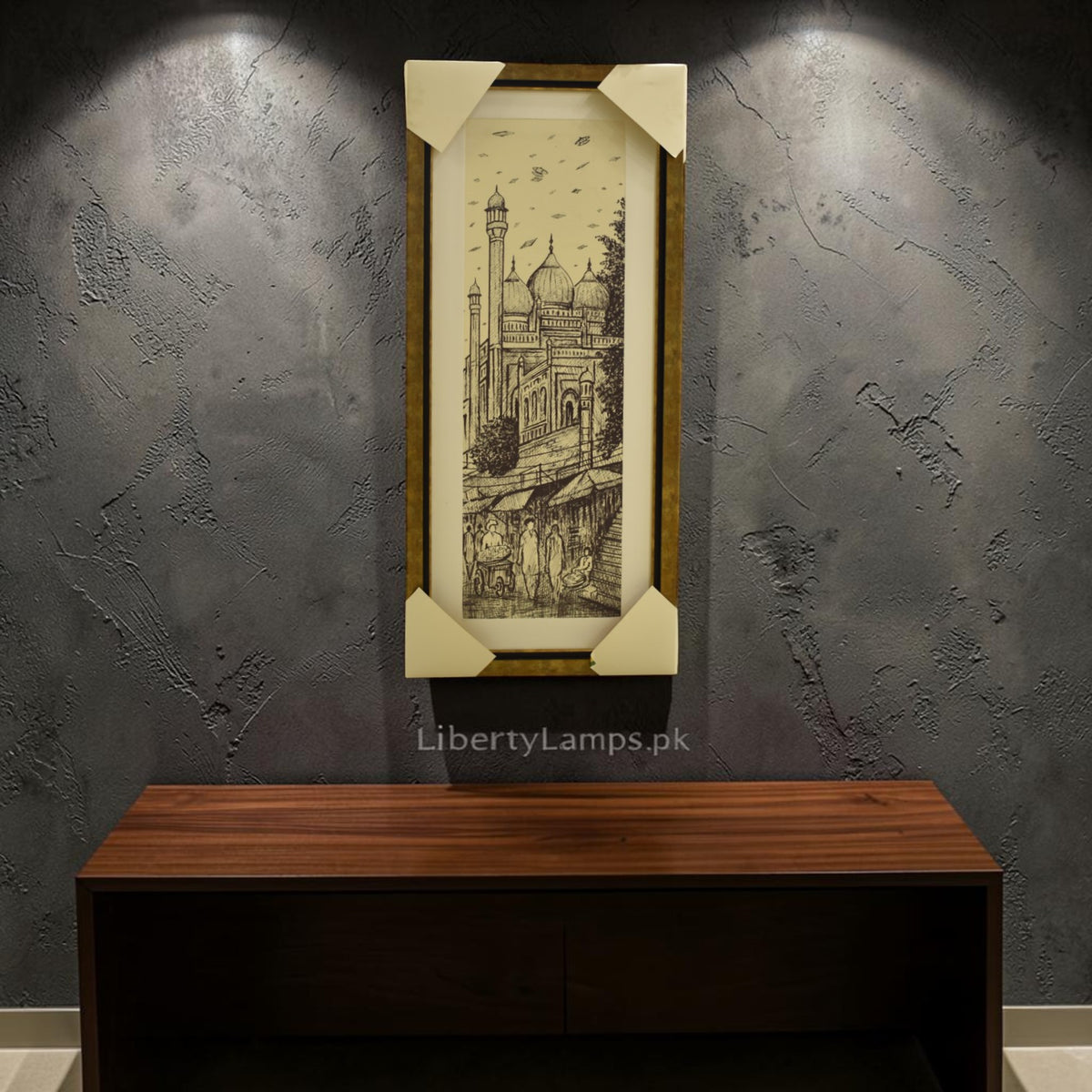 Elegant Taj Mahal Handmade Black &amp; White Sketch