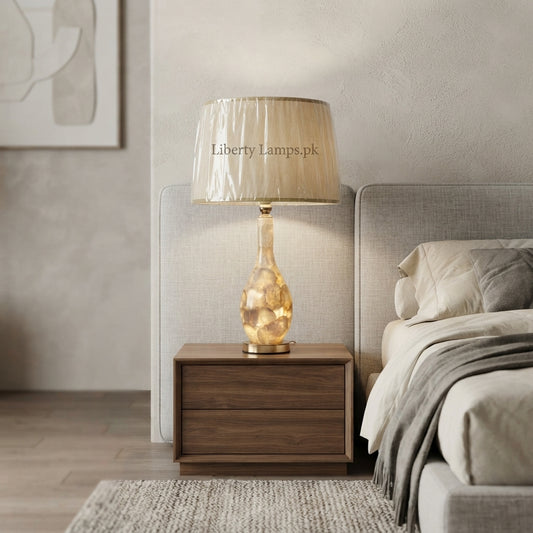 Pearl Elegance – Elegant Mother of Pearl Double Light Table Lamp Pair