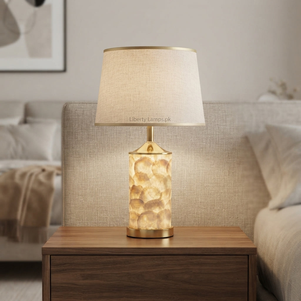 Pearl Serenity – Elegant Mother of Pearl Table Lamp Pair