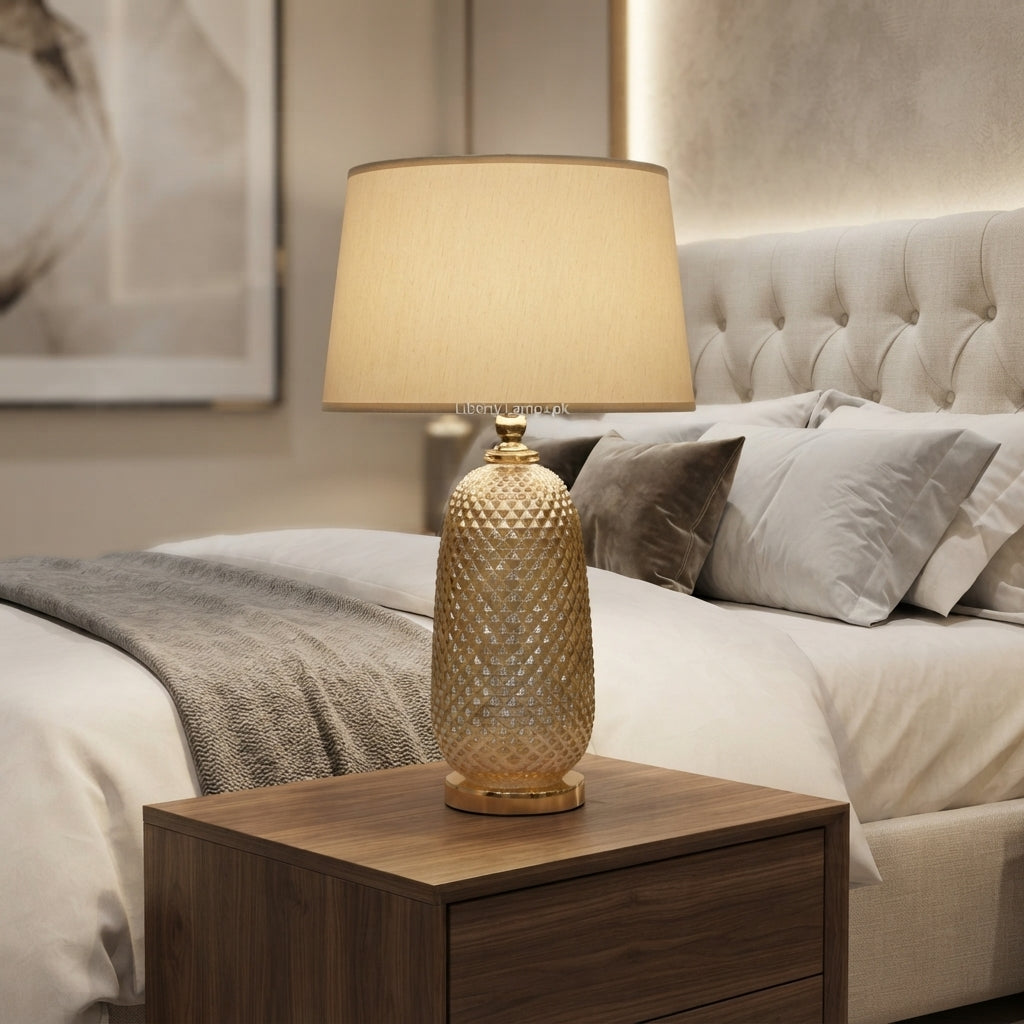Pineapple Glow – Elegant Pineapple Glass Table Lamp Pair