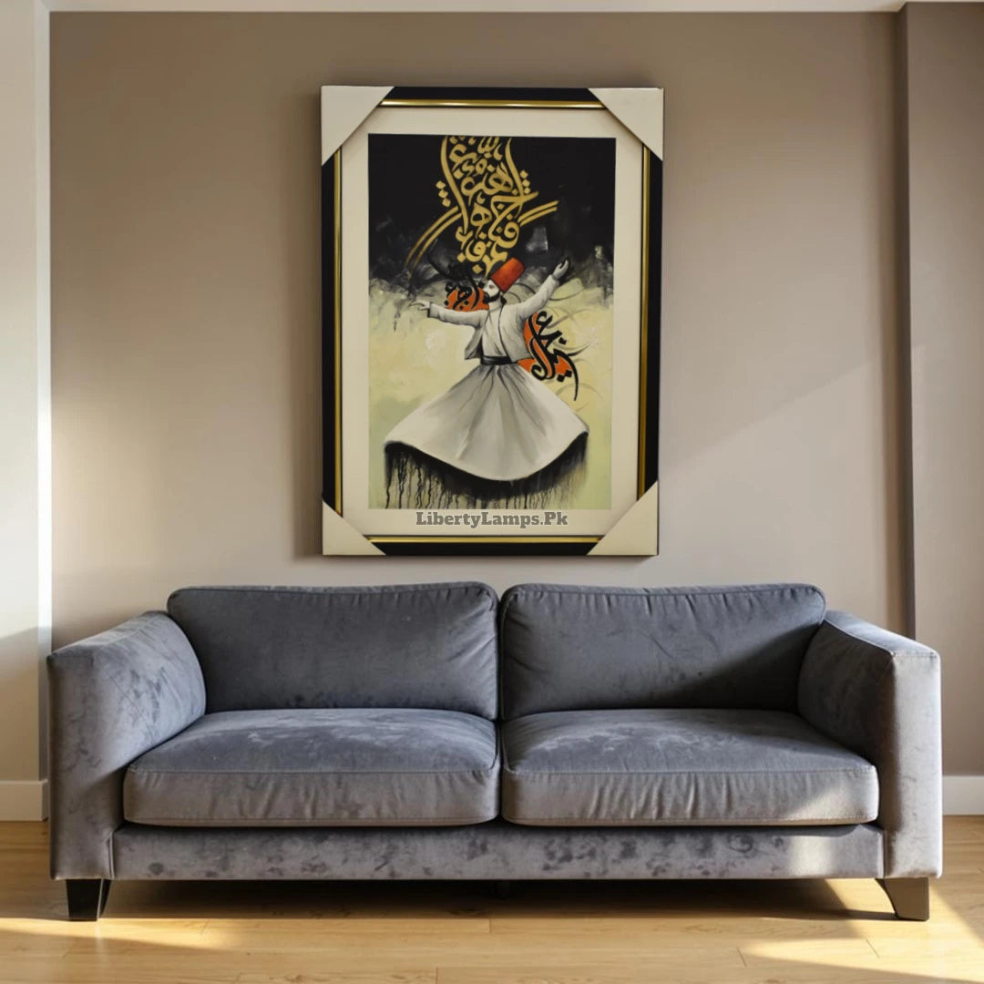 Mesmerizing Sufi Art Handmade Oil Painting on Canvas