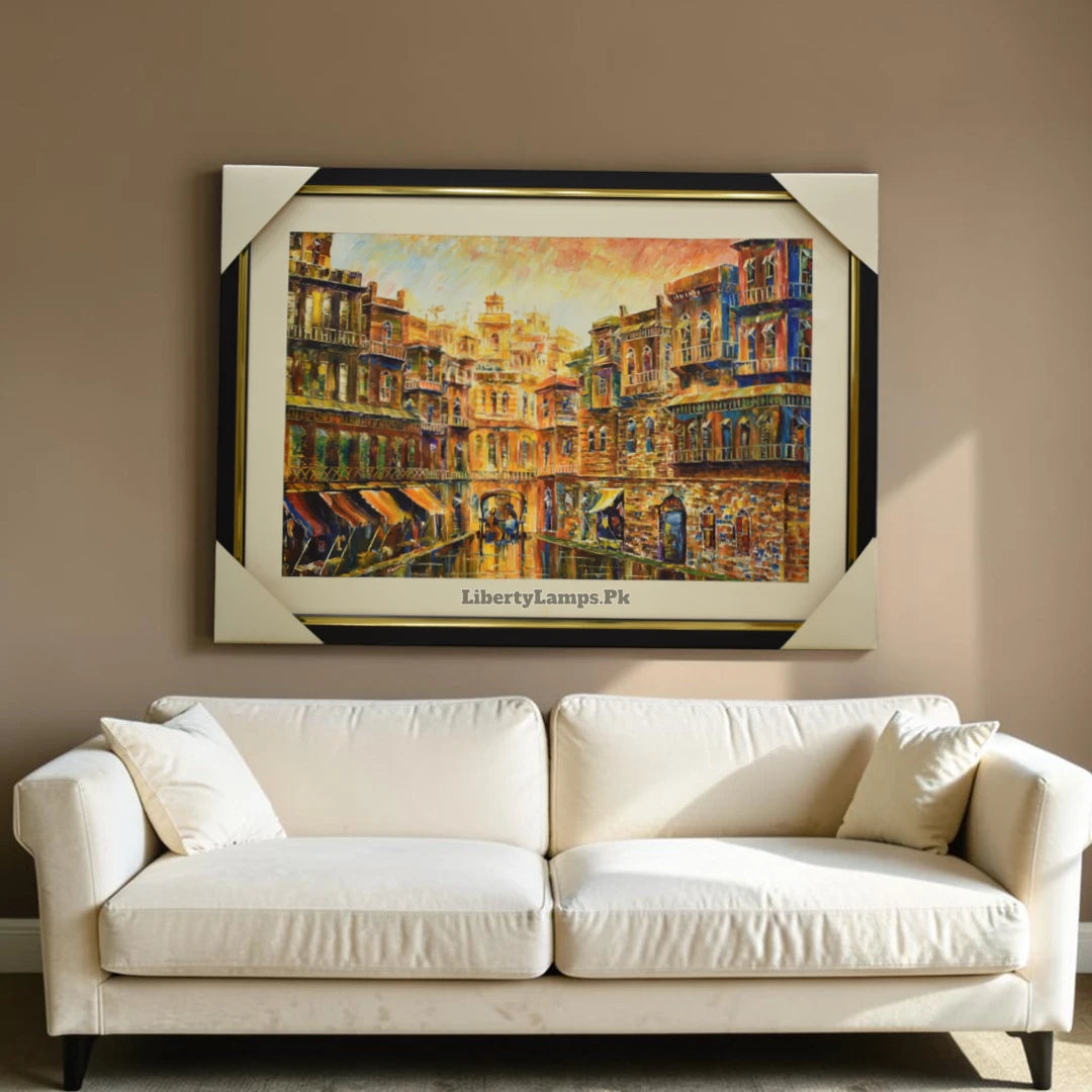 Timeless Old City Heritage Handmade Oil Painting on Canvas
