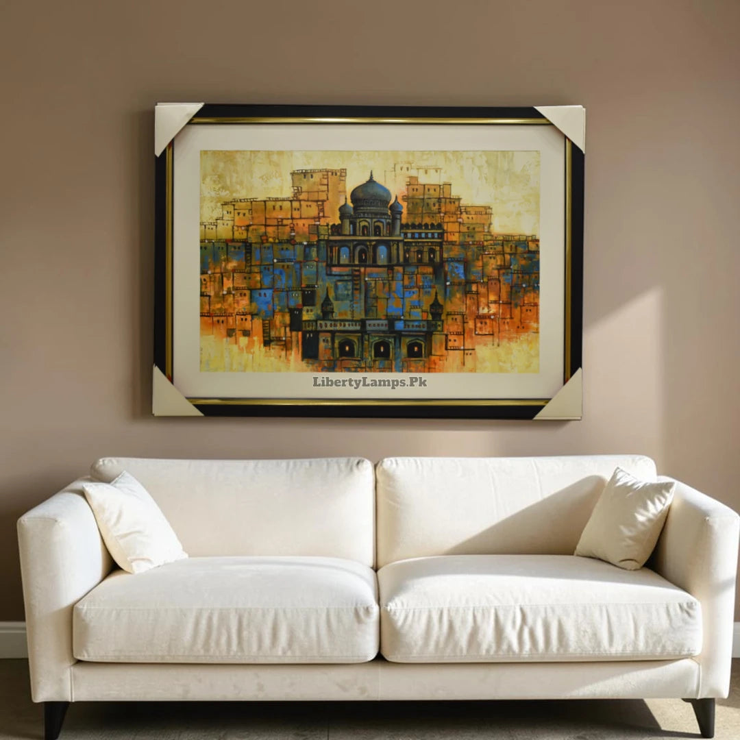 Vintage Old City Heritage Handmade Oil Painting on Canvas