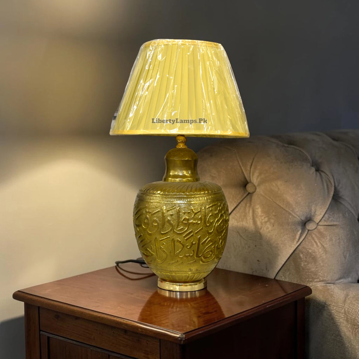 Brass Calligraphy – Premium Pure Brass Table Lamp Pair