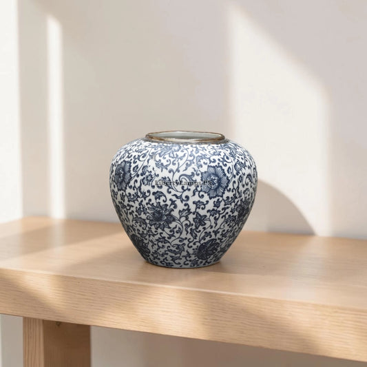 Blue Pottery Vase – Handcrafted Blue Ceramic Décor