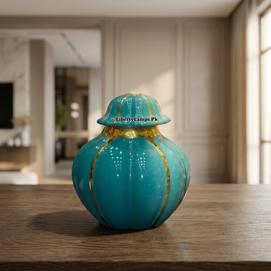 Emerald Elegance – Green Porcelain Candy Jar