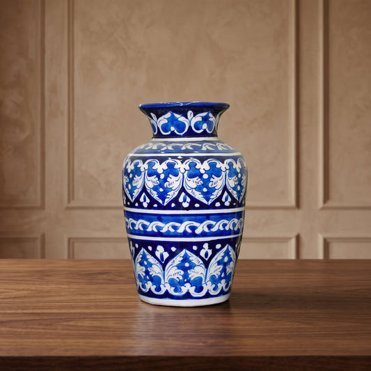 Blue Pottery Elegance – Traditional Decorative Vase