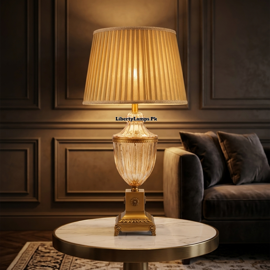 Dhalayi Elegance – Premium Glass Table Lamp Pair