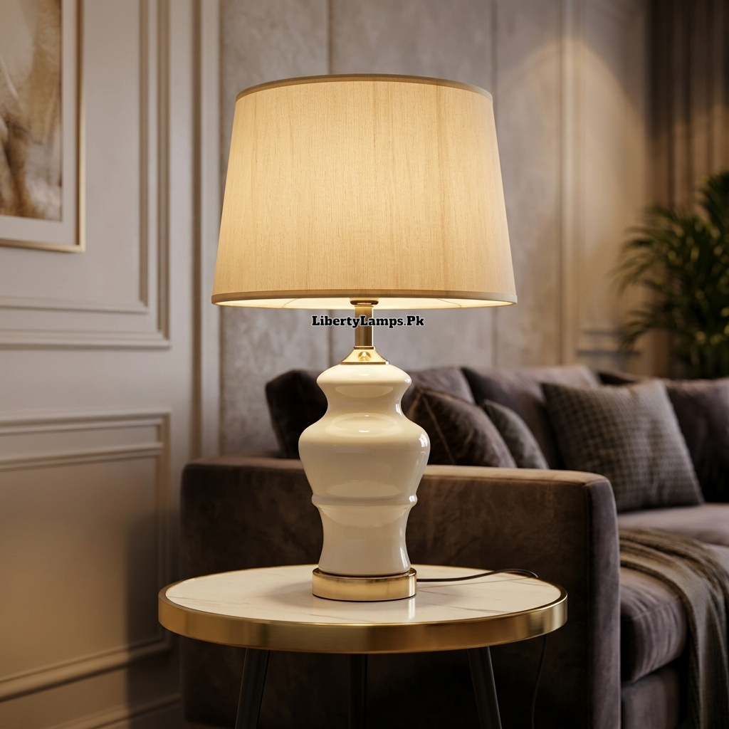 Ivory Grace – Elegant White Ceramic Table Lamp Pair