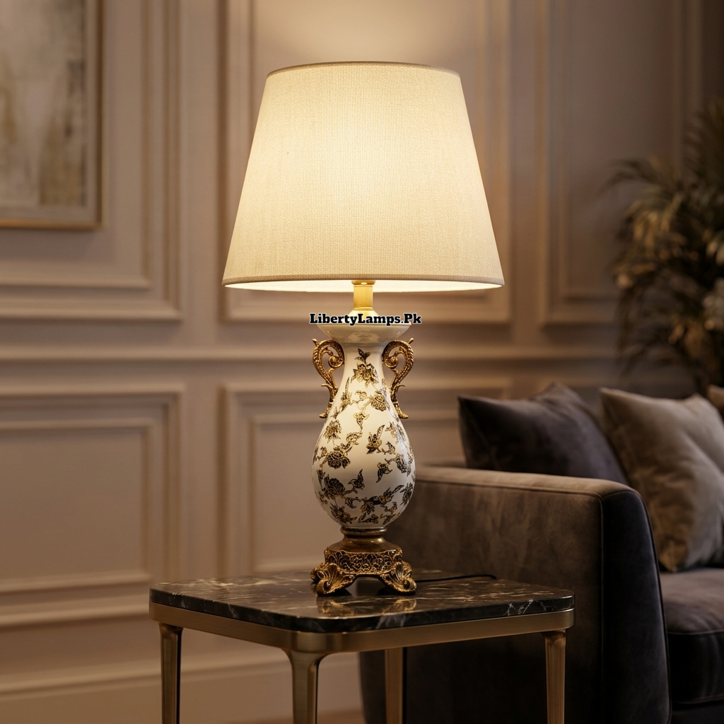 Turkish Fishbone Elegance – Artistic Table Lamp Pair