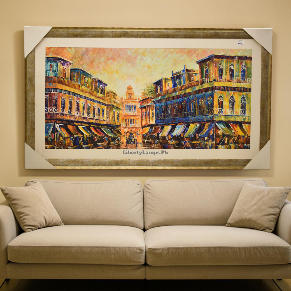 Charming Old City – Timeless Architectural Heritage Handmade Oil Painting on Canvas