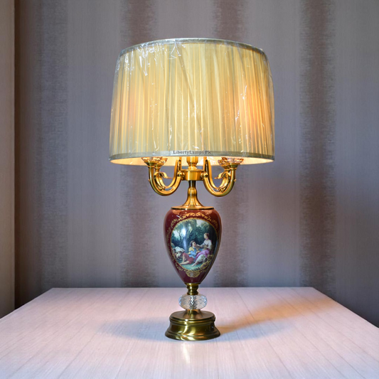 ✨ Irani 5-Lights Table Lamps with Royal Roman Painting (Pair)