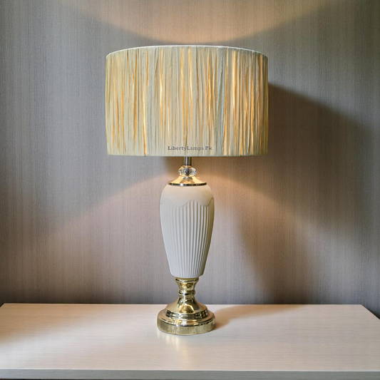 Cane Table Lamps with Imported Handmade Cane Shades (Pair)
